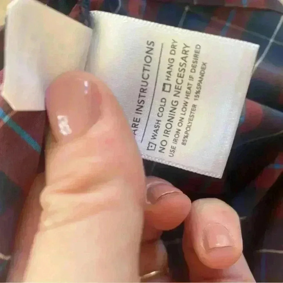 Mizzen + Main Mens Plaid Button Down XXL Trim Fit  Red Blue - Picture 5 of 6